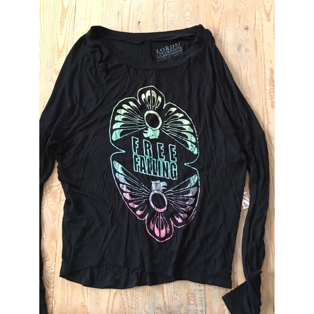 Black Long Sleeve Graphic Top